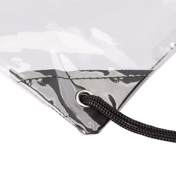 Marketing Waterproof PVC Clear Backpack Drawstring Pouch Bag with Custom Printed Design
