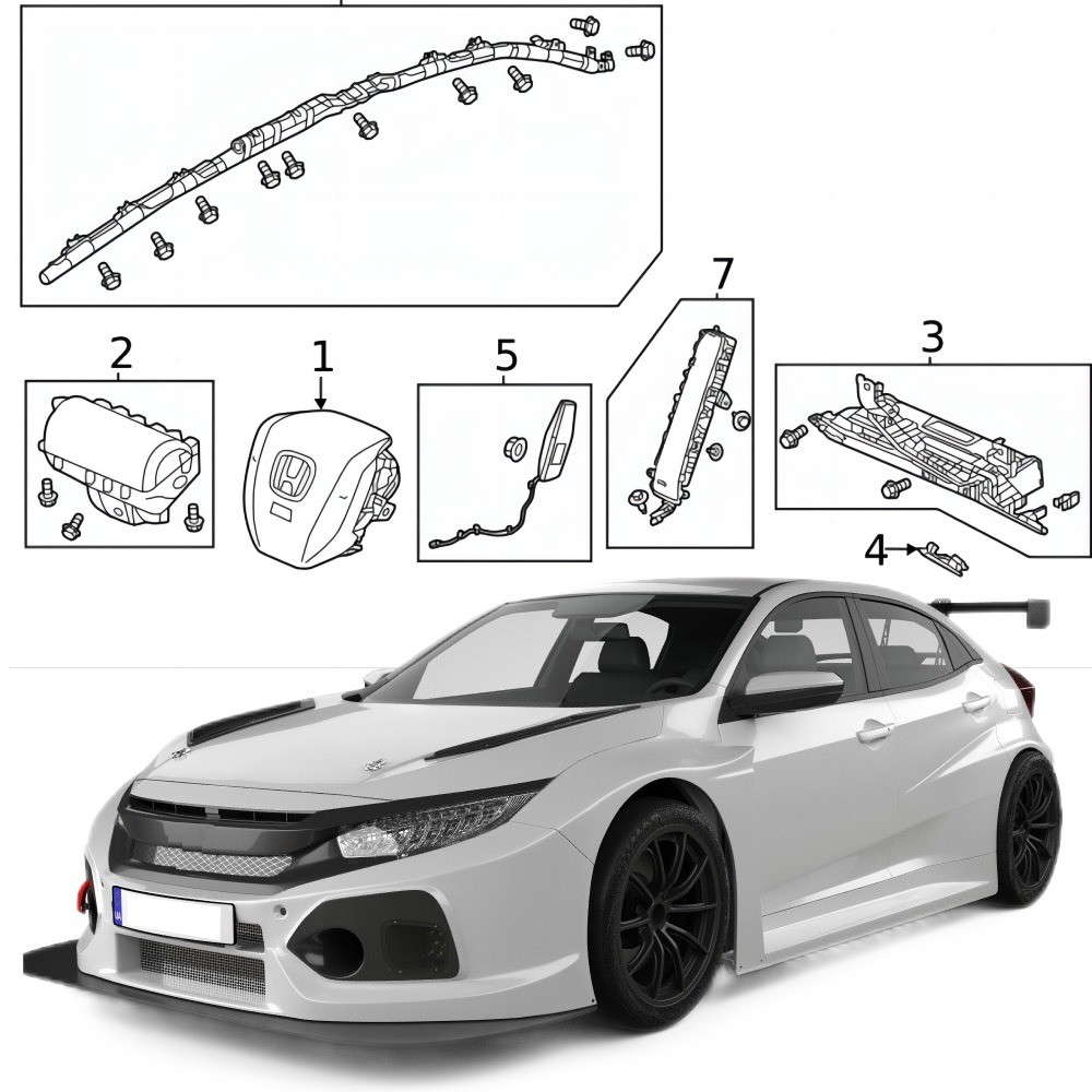 Car Fitment HONDA ABS Full Range Auto Accessories for Civic 21-23 77801-T20-A80ZA OEM