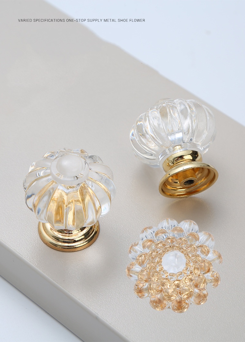 Diamond Crystal Handles Single Hole Pots Lids Top Beads Wardrobe Doors Acrylic Plastic Furniture Drawers  Handles for Bedroom