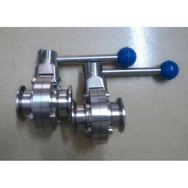 TP316L 1.5'' X 0.065'' Sanitary Stainless Steel Butterfly Valves Tri Clamp With Pull Handle