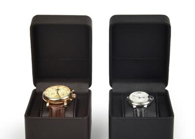 Brown PU Leather Watch Packing Box Customized Size with Velvet Pillow
