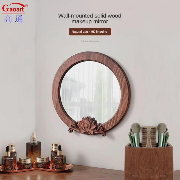 Деревянное зеркало для гостиной в стиле современного дизайна