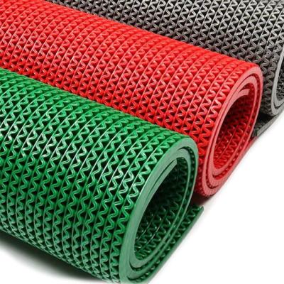 Espessura da esteira 5.5MM da drenagem do PVC das salas de lavagem S Mesh Remove Dirt