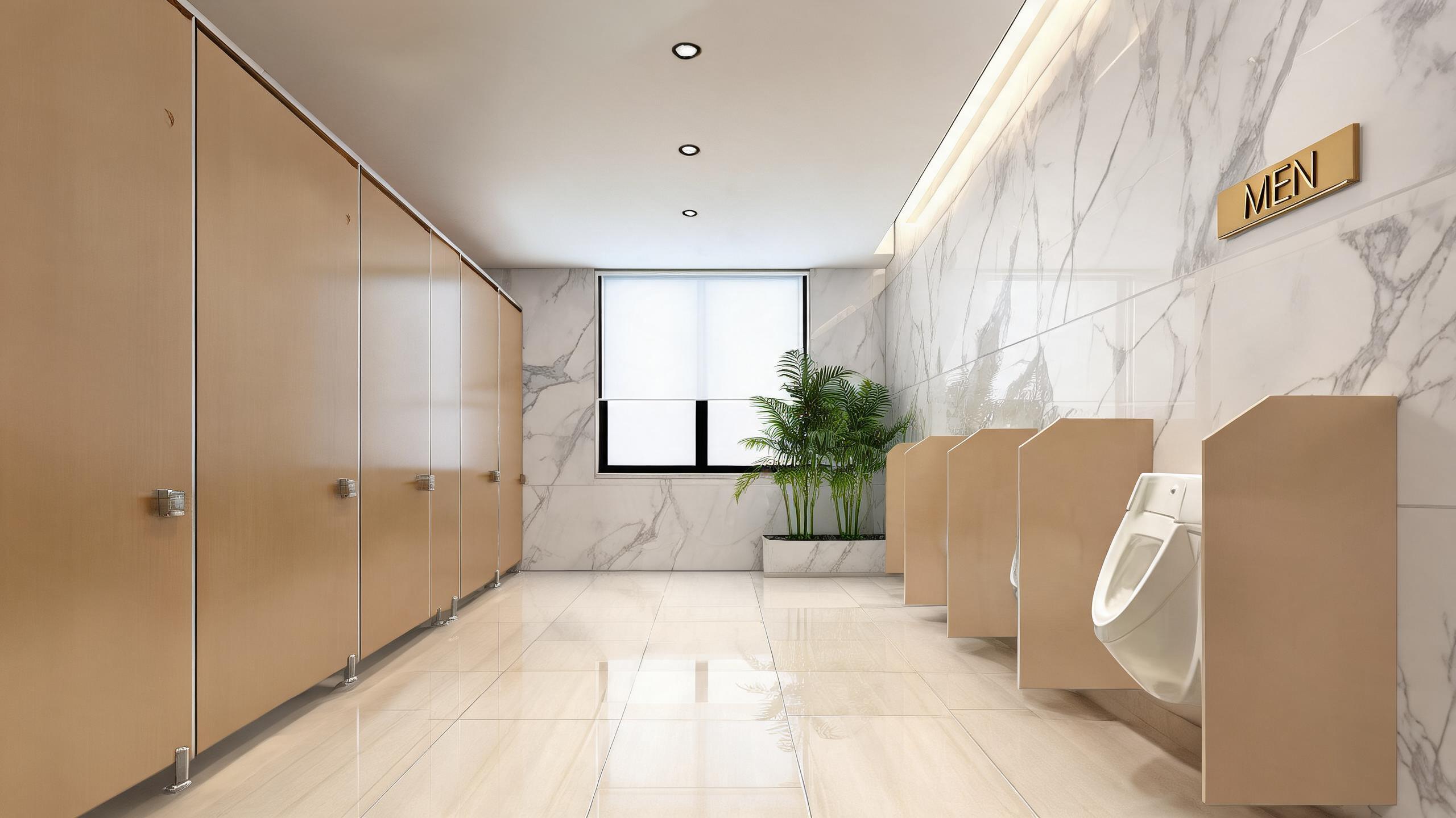 Custom Phenolic Toilet Partitions for Factory｜Public Restroom Partition System for Office, Stadium & Hospital