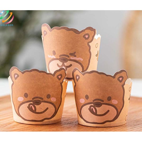 Small Muffin Paper Liners Cake Pans Tray High Temperature Resistant