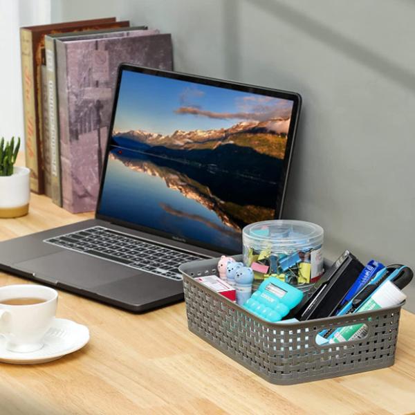 Organizadores plásticos del hogar de las cestas del almacenamiento para los compartimientos de almacenamiento del lavadero