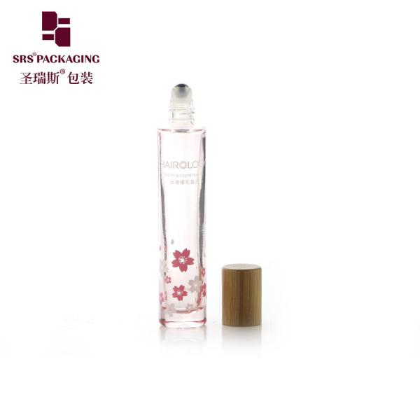 Thick Bottom Molded Glass Roller Bottle Perfume Packing 15ML With Bamboo Cap