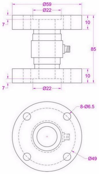 Flange type thru hole torque sensor for automatic screw fastening machine