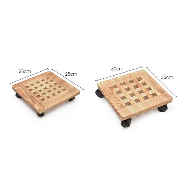 30cm Heavy Duty 12 Inch Wood Plant Caddy