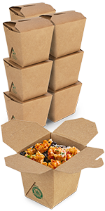 110 oz Paper Take Out Containers White Lunch Meal Food Boxes #1, Disposable Storage To Go Packaging