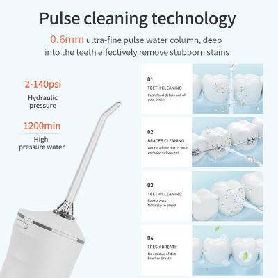 4 Nozzles White Handheld Water Flosser With 1500mAh Lithium Battery