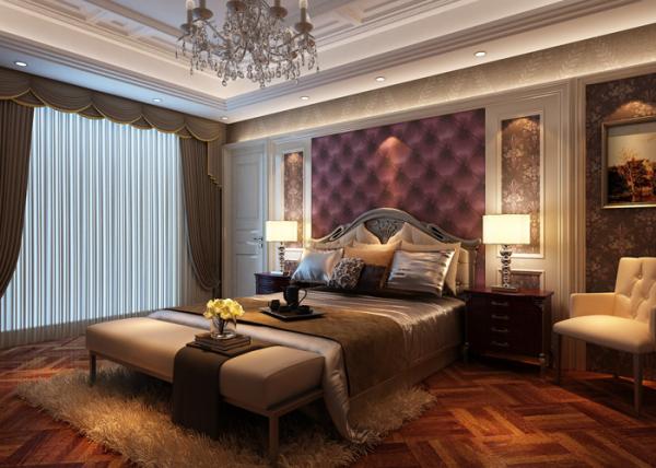 European Style Leather Wallpaper Luxury 3D Effect Contemporary Purple Wallpaper