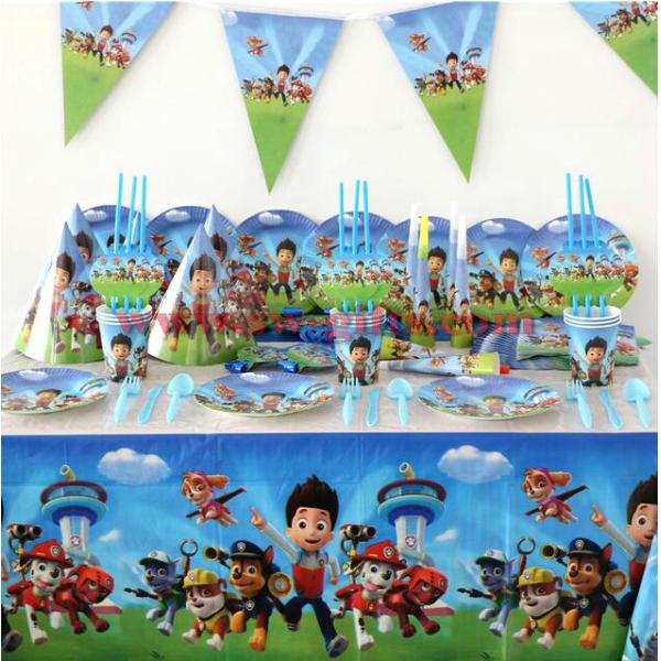 Paw patrol theme Children Party Sets Tableware Sets Paper Plate Napkins Happy Birthday Party Supplies Decoration