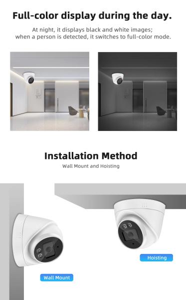 Camera De  IR Full Color CCTV Dome IP POE Network Camera Cctv 2.8mm Night Vision Poe 5mp Dome Security Camera