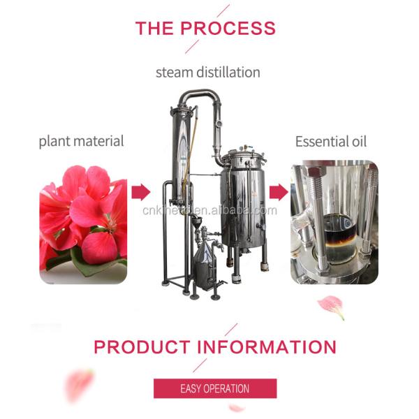 Stainless Steel Distillation Equipment for Rose and Lavender Essential Oil Extraction Depend on Model