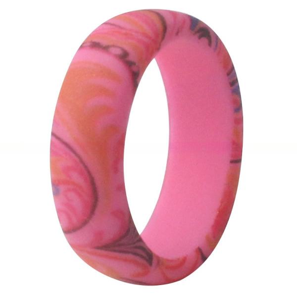 Women Paisley Engagement Silicone Rings Breathable 5.7mm Third Party Appraisal