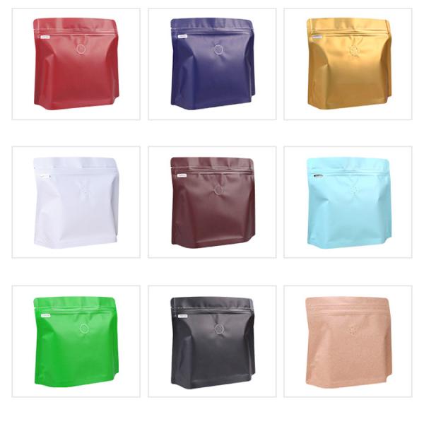 Moisture and Oxygen Resistant Square Bottom Coffee Packaging Bags with Zipper