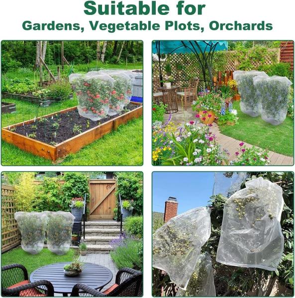 Plant Freeze Protection Covers 32 x 47 Inch Winter Shrub Cover Tree Frost Blanket Drawstring Winter Frost Prote