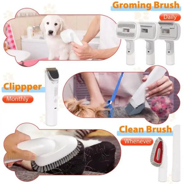 Kit de limpeza de animais de estimação aspirador para corte silencioso de cabelo 290 * 160 * 240MM