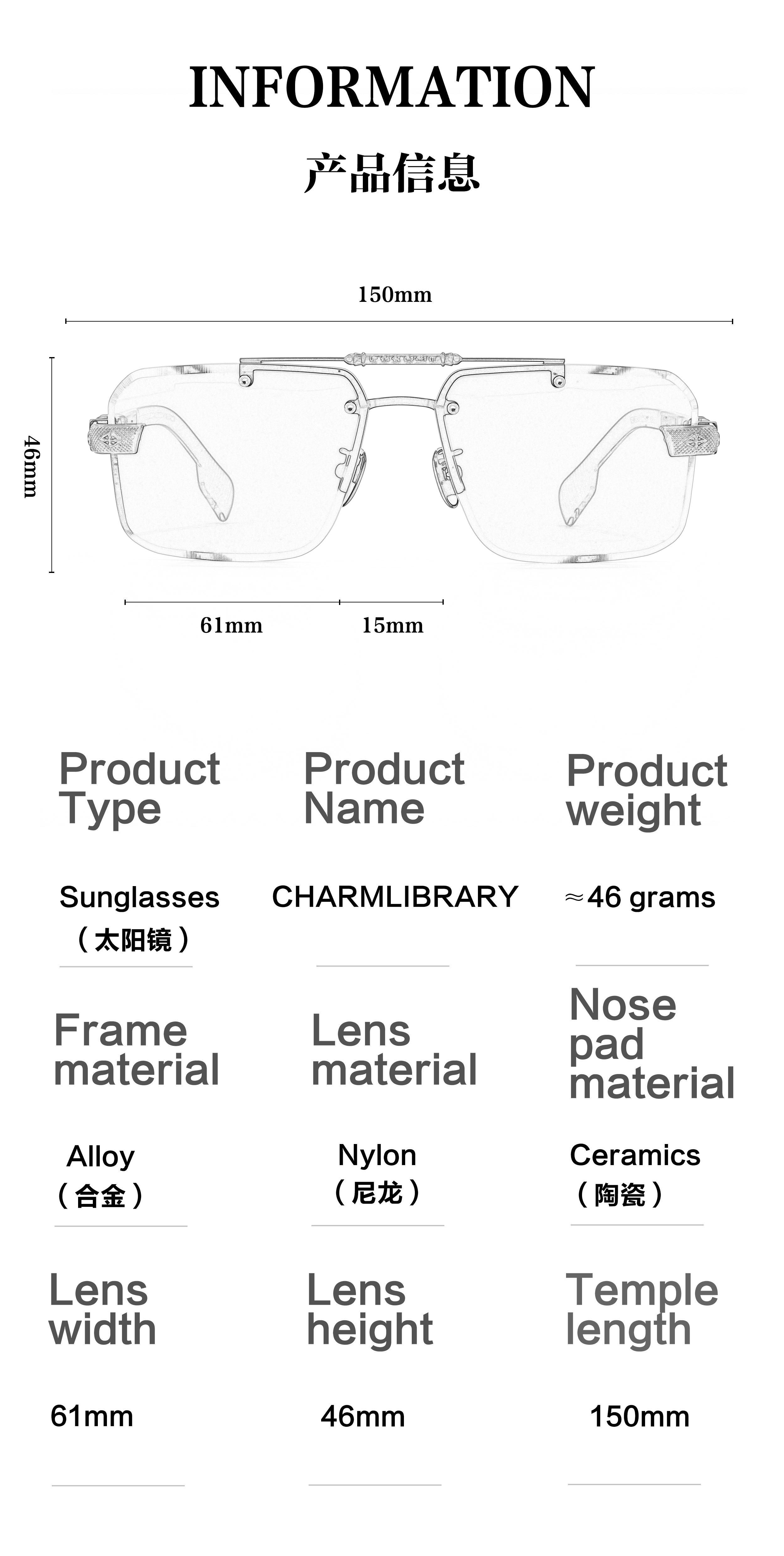 Half Frame Glasses for Men Luxury Brand Designer Shades Male Designer Y2k High Quality Sunglasses for Women Summer 2025 Styles