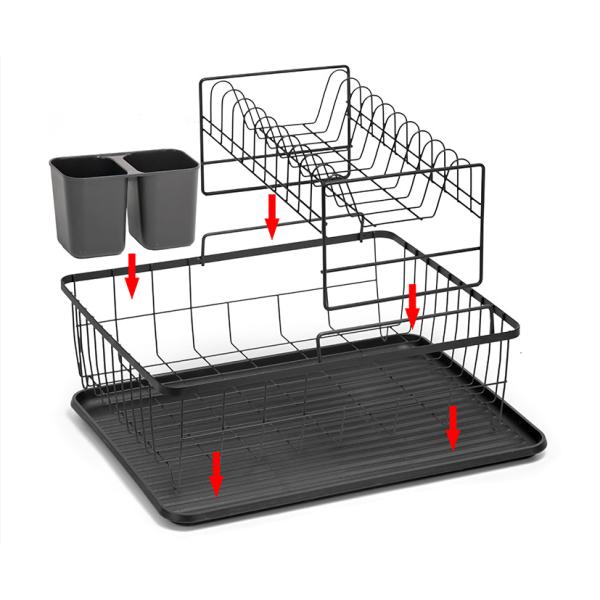 Anti Corrosion 1.5KG Stainless Steel 2 Tier Dish Rack