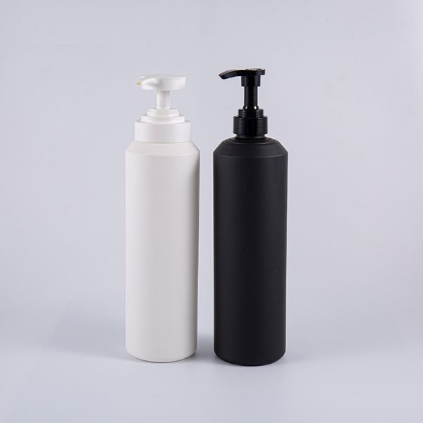 White And Black Soft Touch Round Large Size 1000ml PE Cleansing Pump Bottle