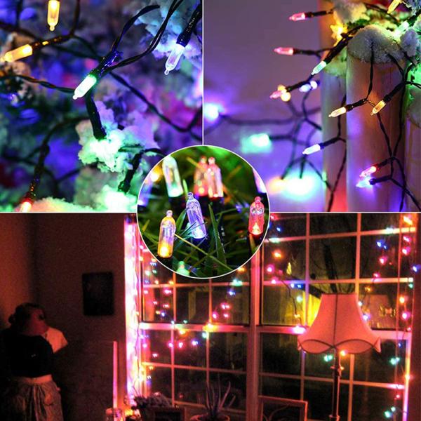 Christmas Lights Indoor Outdoor Mini Halloween String Light 120V Certified Green Wire Lights for Xmas Tree Patio Holiday