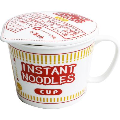 Bacia cerâmica sustentável do macarronete imediato, grupo cerâmico da bacia dos Ramen da porcelana