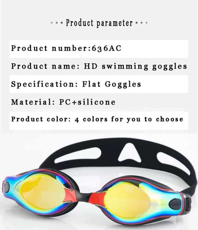 100% Silicone Adult Swimming Goggles With Anti Fog Wide Vision Adjustable For Racing