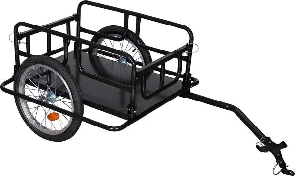 Foldable Bike Cargo Trailer with Bike Hitch, Bicycle Wagon Trailer with 16 Wheels & Reflectors, Large Loading