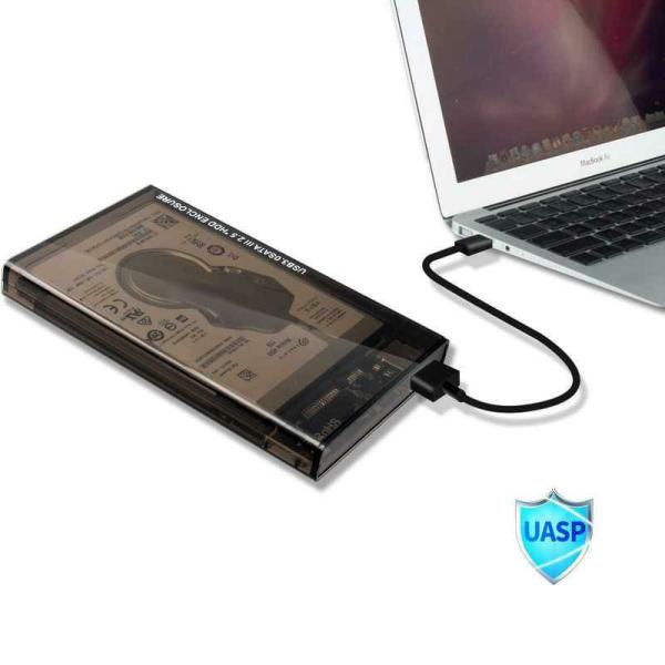 USB3.0 Port Hard Drive Enclosure 2.5 inch HDD SSD Portable Case Transparent External Box