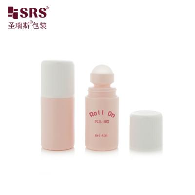 RPPC1-60ML Customize Pink Matte Plastic PP PCR Eco Friendly Material Antiperspirant Gel Roller Ball Bottle