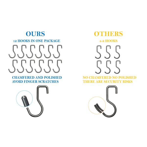 18 дюймов квадратные трубы из нержавеющей стали магнитный нож с 6 крюками для кухонной утвари держатель инструмента организатор