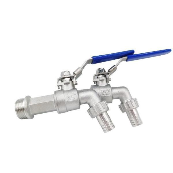 Проход через канал SUS304 Нержавеющая сталь крана с натяжкой крана NPT/BSPP/BSPT конец