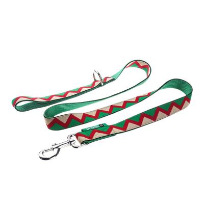 8m 8 Ft 6 Foot Christmas Dog Leash Set With Traffic Handle Elastic Pleated Printed