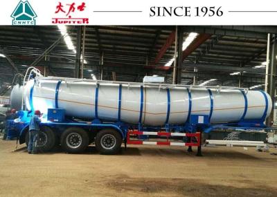 V Shaped 35 Tons Oil And Chemical Tanker 3 Axles With Spring Suspension