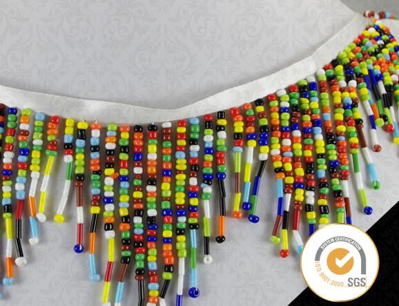 Elegant Fashion Tassel Curtain Decoration beaded Trim Fringe, curtain tassels plastic beaded tassels curtains