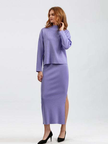 Free Size Ladies Top long sleeve and skirt sweater Knitted Casual Style Perfect for Everyday Wear