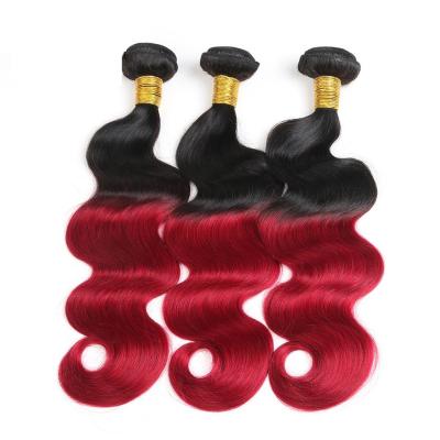O cabelo malaio colorido da onda do corpo do Weave do cabelo de Ombre empacota extremidades grossas do cabelo