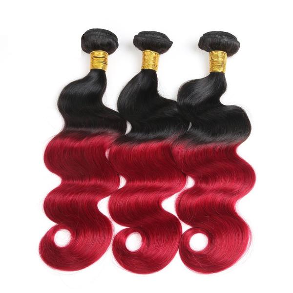 O cabelo malaio colorido da onda do corpo do Weave do cabelo de Ombre empacota extremidades grossas do cabelo
