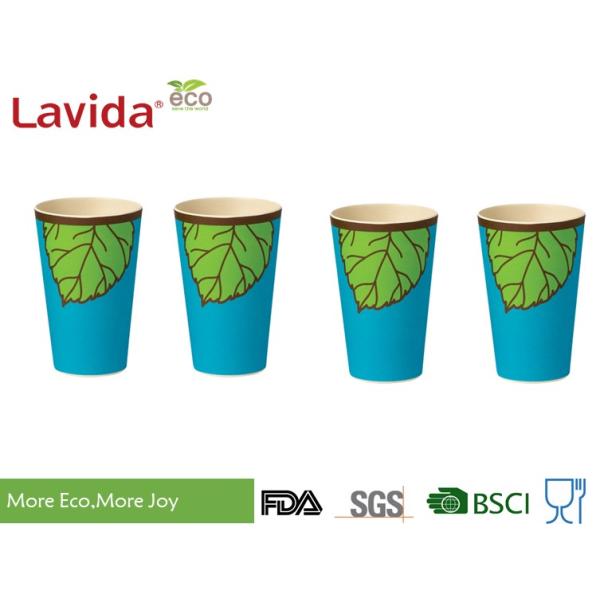 Blue And Green Color Bamboo Fiber Travel Mug Single Use Environmental Friendly