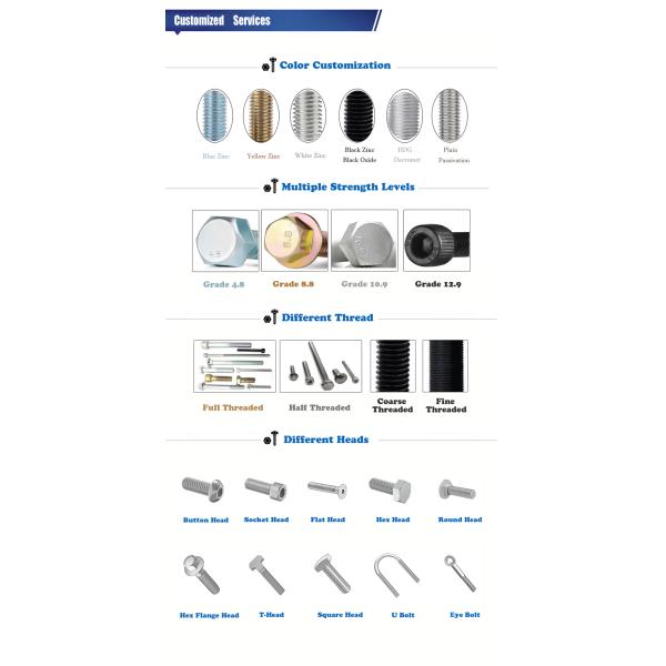 Углеродистая сталь хромная M3 M4 M5 M6 M8 M10 M12 M20 Шестеренковые крепежные элементы Boulon Pernos