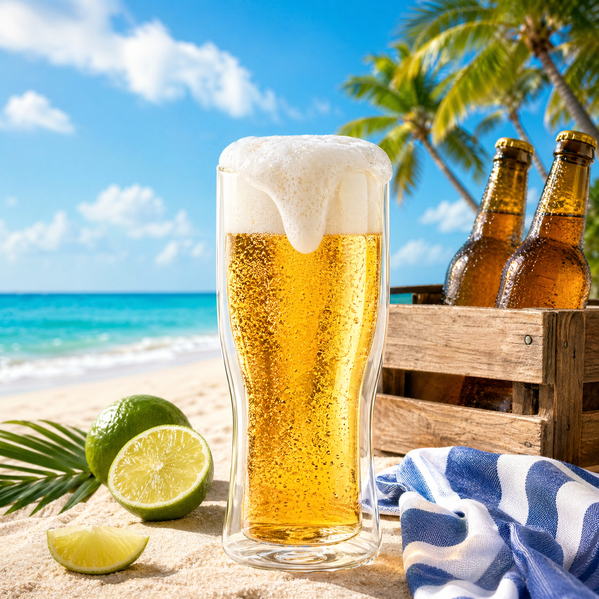 Unique Design Double Wall Glass Mug Beer Bottle Shape Borosilicate Glass Cup