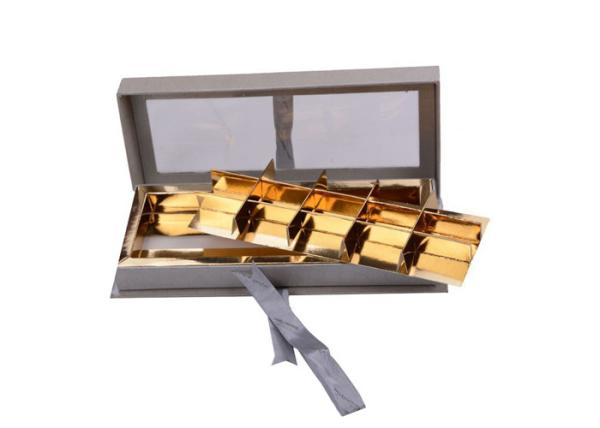 Food Grade Paper Gift Box CMYK / Pantone Colors Chocolate Packaging With PVC Window