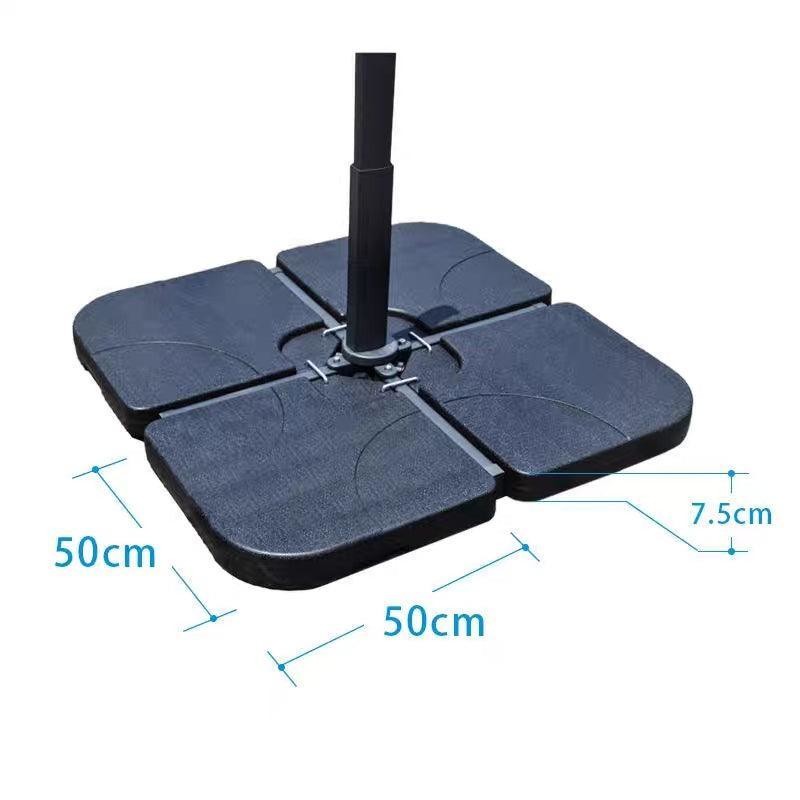 Modern Design 50L x 50W x 7.5Hcm Plastic Umbrella Base Stand with Water or Sand Filled