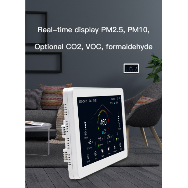 7 Inch Smart Fresh Air Ventilation Controller with Touchscreen Display Multi Sensor Integration for WiFi Remote Control