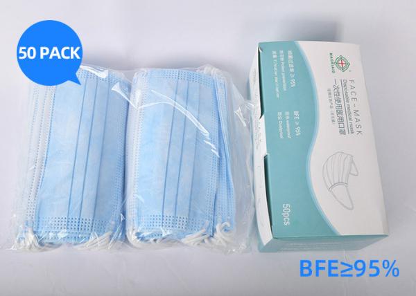 Elastic Earloop Disposable Face Mask 3 Layers OEM ODM Available