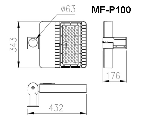 автостоянка 100Ватт ИП67 привела света 5 лет гарантии, аттестованного КЭ, РоХС, ДЛК