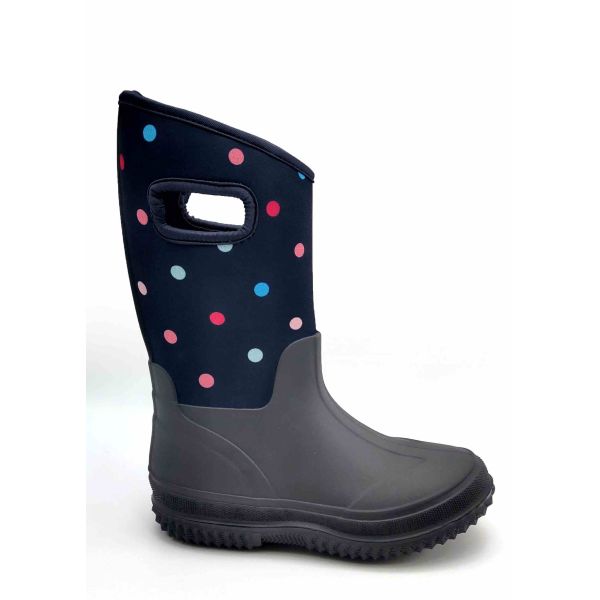Bottes de pluie haute en PVC pour femmes confortables avec un haut à la mode