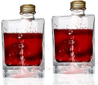 2 embalagens de garrafas de vidro quadrados para suco de cerveja champanhe smoothies refrigerante bebidas alcoólicas